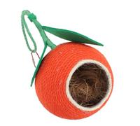 ERINGOGO Natural Coconut Shell Hanging Birdhouse Decorative Parrot Nest for Budgie Cockatiel Conure Birds Rustic Style Ventilated Resting and Playing Home