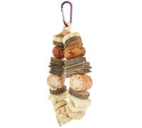 ERINGOGO Natural Hamster Molar Plaything for Teeth Grinding Bunny and Small Pet Chew with Original Nut Color Cage Hanging Decor for Healthy Gnawing and Stress Relief