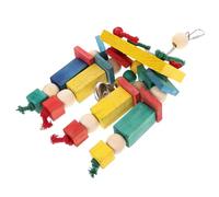 ERINGOGO Natural Wooden Parrot with Cotton Knot for Hanging Birdcage Multifunctional Chew Plaything and Cage Decor for Macaw Cockatiel Budgie and Parakeet to Promote Exercise and Mental