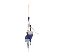ERINGOGO Nautical Ornamental Wooden Buoy with Jute Rope, Coastal Mediterranean Style Wall Decor for Beach House and Living Rooms, Fade Resistant and Decorative Wall Art