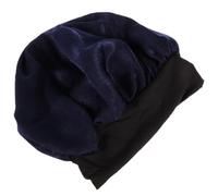 ERINGOGO Navy Blue Satin Beauty Sleeping Hat for Women Hair Protection Bonnet Soft Comfortable for Makeup and Hairdressing with Spacious Design