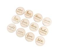 ERINGOGO Newborn Baby Monthly Cards Wooden Baby Birth Month Number Cards Adorable Stickers