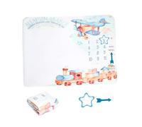 ERINGOGO Newborn Monthly Blanket Set 3pcs 75x100cm Growth Chart Blanket Frame and Arrow for Photography