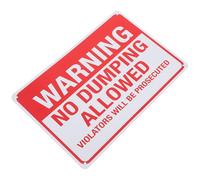 ERINGOGO No Dumping Sign Iron Warning Sign Outdoor Use No Dumping Allowed Warning Label Weatherproof for Garden Private Property