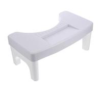 ERINGOGO Non-slip Toilet Step Stool for Adults PP Bathroom Footstool with Sturdy Legs Multi-functional Squatting Footrest for Home and Toilet Use Grey Top White Legs