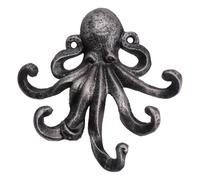 ERINGOGO Octopus Iron Hook Sturdy Cast Iron Wall Mounted Decorative Hook for Keys Towels Hats Handbags Vintage Rustic Style for Bathroom Kitchen Living