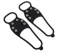 ERINGOGO Outdoor Silicone Ice Grips Crampons with Steel Spikes Anti-skid Snow Traction Cleats for Hiking Climbing Walking Lightweight Overshoes Protection One Fits All