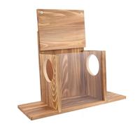 ERINGOGO Outdoor Wood Squirrel Feeder for Garden with Weather Resistant Structure Creative Hanging Design Food Storage Container for Attracting Squirrels and Birds in Backyard