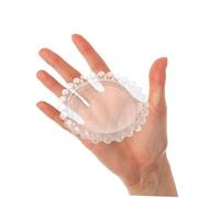 ERINGOGO Pearl Edge Transparent Glass Plate Vintage Snack Dish for Steak Pasta Fruit Serving Microwave Oven Freezer Safe Elegant Kitchen Tableware