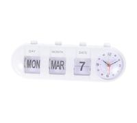 ERINGOGO Perpetual Desk Calendar Clock with Manual Flip Display Abs Material Modern Home Office Desktop Decor Day Date Month Display for Kitchen Bar Restaurant Garden Use