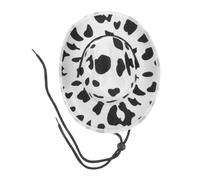 ERINGOGO Pet Cow-print Adjustable Sun Hat for Dogs and Cats for Outdoor Parties Photography and Fun Lightweight and Comfortable Pet Accessory