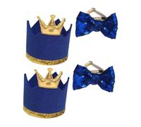 ERINGOGO Pet Party Crown Hat with Bow Lightweight Comfortable Birthday Hat for Dogs and Cats Soft Material for Long Wear for Photos and Social Media Moments Set
