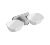 ERINGOGO Pet Plastic Feeder Hanging Dog and Cat Bowl Double Feeding Dish for Food and Water Removable Washable Design Suitable for Puppies and Cats Wall Mounted Pet Supply