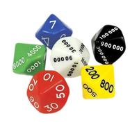 ERINGOGO Place Value Dice Set for Board Games and Rpgs, Multi-sided Plastic Numbered Dice with Random Colors, Suitable for Tabletop Gaming and Party Props, 6pcs Collection