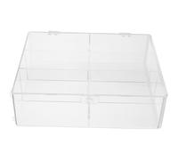 ERINGOGO Plastic Card Storage Box with Flip Lid, 6 Compartments Small Parts Organizer for Trading Cards, Photos, Postcards - Portable Collector Display Case for Travel and Home