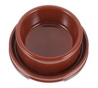 ERINGOGO Plastic Dog Bowl with Stable Base Capacity Pet Feeder for Food and Water Smooth Surface Easy to Clean Anti-spill Round Feeding Dish for Cats and Puppies Brown PP Material