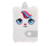 ERINGOGO Plush Cartoon Unicorn Mini Journal Notebook, White Soft Cover Writing Diary Book for Daily Use and Creative Notes