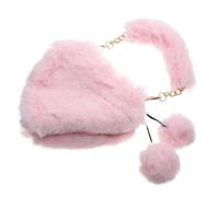 ERINGOGO Plush Heart Bag Shoulder Handbag for Girlfriend Pink Plush Elegant Fashionable Working