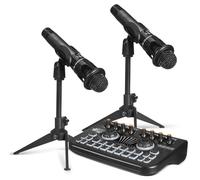 ERINGOGO Podcast Production Studio Equipment Sound Card Live Streaming Equipment Podcast Recording Bundle Professional Audio Mixer Black