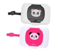 ERINGOGO Portable Baby Wipes Holder Box Refillable Infant Wipe Dispenser Black and Red Design 2pcs Outdoor and On-The-go Use