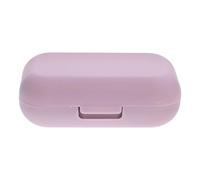 ERINGOGO Portable Contact Lens Case Set with Mirror and Dual Compartments Matte Purple Lens Storage Box for Travel and Daily Use with Remover Tool