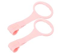 ERINGOGO Portable Crib Pull Rings Pink Stand Safety Rings Walking Assistant for Clip Cot Hanging Links for Early Color Cognition and Play