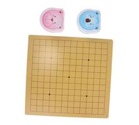 ERINGOGO Portable Go Chess Set with Bear Theme Dual-sided Board for Beginners Educational Strategy Game Enhancing Memory and Critical Thinking Lightweight for Home Travel