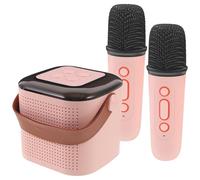 ERINGOGO Portable Karaoke Speaker with Wireless Microphone Compact Stereo Soundbox with Powerful Bass Lightweight Mini Speaker for Home Travel Parties and Desktop Use