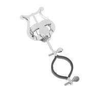 ERINGOGO Portable Metal Clarinet Lyre Music Holder with Firm Grip Lightweight Trumpet Marching Band Clip for Secure Music Display Stylish Silver Flip Folder for Flute Trombone Accessories