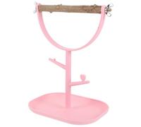 ERINGOGO Portable Parrot Stand with Stable Wide Base Plastic and Wood Bird Perch for Indoor Training and Climbing Comfortable Exercise Platform for Small Pet Birds Desk Gift
