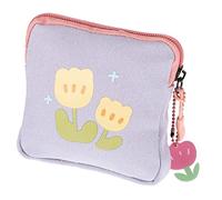 ERINGOGO Portable Sanitary Napkin Holder, Tampon Storage Bag with Zipper, Compact Change Purse for Girls’ First Period and Travel Purple