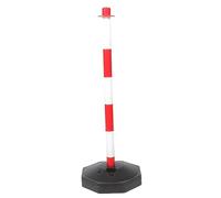 ERINGOGO Portable Traffic Safety Column with Water Fillable Base Collision Elastic Road Warning Pile for Driveway and Parking Lot Vehicle Control Red and White Pe Plastic Barrier with Chain
