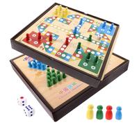 ERINGOGO Portable Wooden Chess Multifunctional Educational Plaything for Interactive Board Games Random Style for Travel and Family Fun