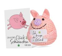 ERINGOGO Positive Crochet Pig Doll Handmade Plush Knitted Soft Yarn Animal Ornament gift for for for for for for for Adults Decorative Comfort Plushie