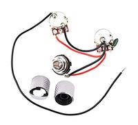 ERINGOGO Potentiometer Harness Jb A500k B500k Copper Input Jack and 2 Chrome Guitar Knobs for Electric Guitar Wiring Replacement Parts