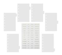 ERINGOGO PP Binder Dividers 7 Sheets Frosted 6 Rings 6-Hole A7 Notepad Divider Pages for Separating Documents in Research