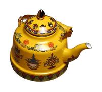 ERINGOGO Practical Enamel Water Boiling Kettle with Handle Small Yellow Teapot for Home Use Stylish Hotel Tea Kettle for Brewing and Serving