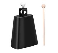 ERINGOGO Practical Small Percussion Cowbell with Wooden Stick Loud Sturdy Musical Instrument Accessory for Drum Kit Music Teaching Tool to Develop Hearing and Coordination Skills