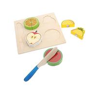 ERINGOGO Pretend Fruit Cutting Puzzle Educational for Years Old Smooth Safe Edges Cartoon Fruits Role Play Early Learning for Boys