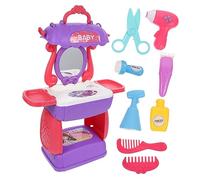ERINGOGO Pretend Play Hair Beauty Set Portable Simulation Hairdressing Tools Educational for Early Learning and Imaginative Role Play Carry Case