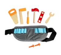 ERINGOGO Pretend Play Tool Wooden Repair with Fanny Pack Realistic Miniature Hand Tools for Enhances Cognitive Skills Hand Eye Coordination and Imaginative Play