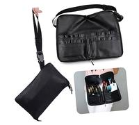 ERINGOGO Professional PU Cosmetic Brush Waist Bag for Women Multifunctional Makeup Organizer Tube Storage Large Capacity Travel Cosmetic Pouch for Brushes Powder and Eye Shadow