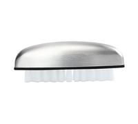 ERINGOGO Professional Stainless Steel Nail Scrubbing Brush with Nylon Bristles for Cleaning Nails Hands and Feet Compact Manicure Scrubber for Mechanics Gardeners and Daily Use