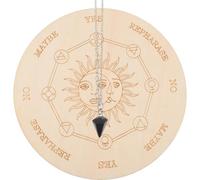ERINGOGO Prop Design Divination Board with Pendulum for Necklace Game Dowsing Wooden Witch Altar Board with Yes and No, Smooth Surface Metaphysical