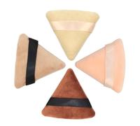 ERINGOGO Puff Cosmetic Puff Set Triangle Cotton with Strap Powder Makeup 4pcs and Easy to Hold Soft in Assorted Colours, for Makeup Application and Powder Saving Random Color for Face