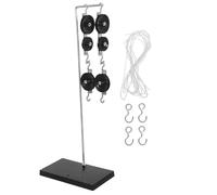 ERINGOGO Pulley Physics Kit with Zinc-plated Base, Including 2 Single and 2 Double Mounted Pulley Blocks, 2 Ropes and Stand for Physics Experiments and Stem Education in Middle School Labs