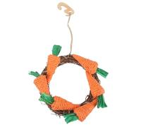 ERINGOGO Rabbit Chew for Small Pets, Hanging Carrot and Flower Ring Molar Chewing for Hamsters, Guinea Pigs, Rabbits, and Chinchillas, Comforting Teething Plaything
