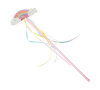 ERINGOGO Rainbow Fairy Wand with Glittery Ribbons for Lightweight Princess Costume Accessory for Dress Up Birthday Halloween and Party Role Play