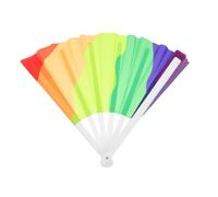 ERINGOGO Rainbow Hand Fan Lightweight Chinese Style Handheld Cooling Fan for Dance Performances Pride Month Parties Holiday Photo Props Decor