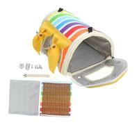 ERINGOGO Rainbow Yellow Small Bird Hammock Hanging Parrot Sleeping Bed Breathable Cage Nest for Canaries and Small Birds Comfortable Pet Cage Tent